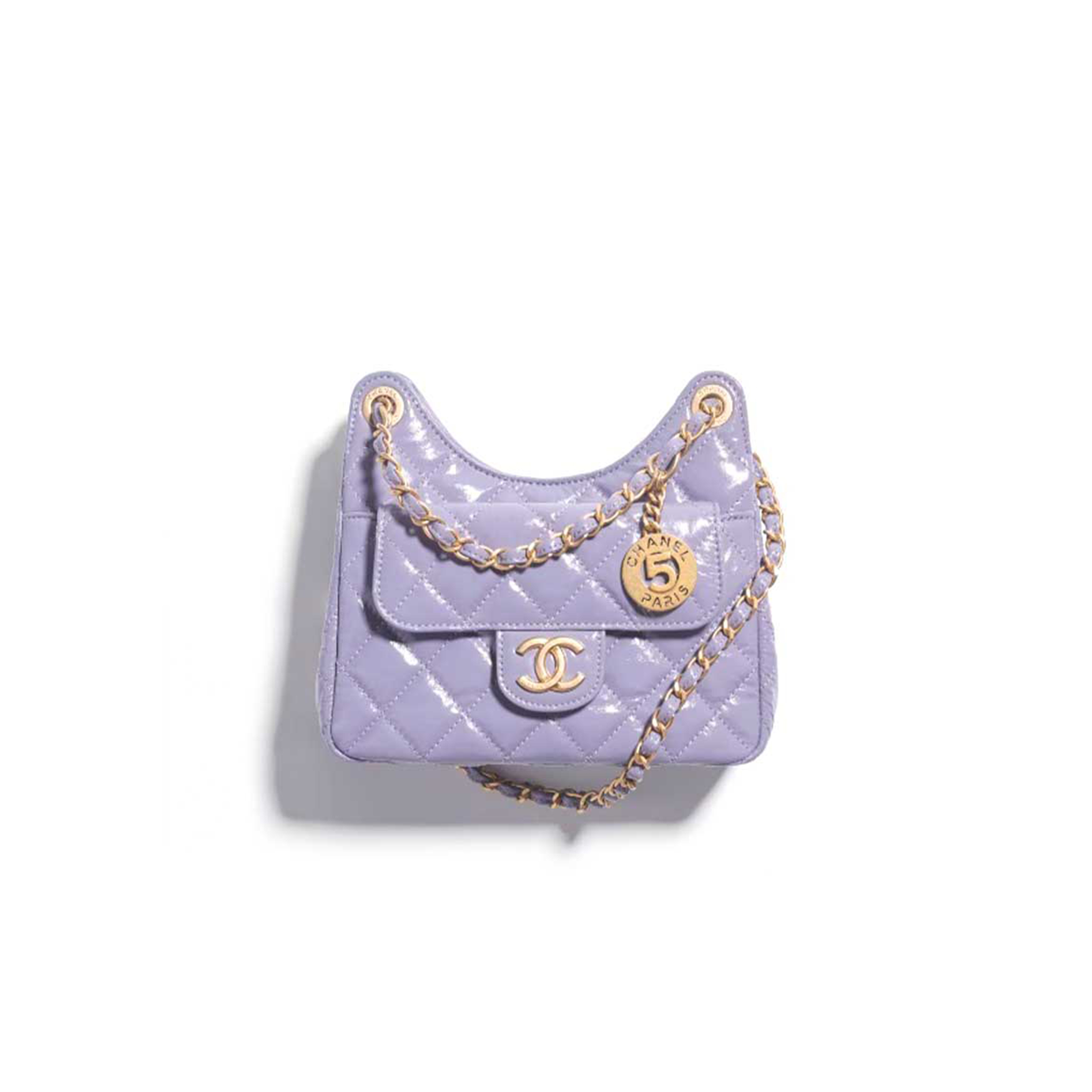CHANEL MASTER CRUMPLED CALFSKIN HOBO BAG SMALL AGED GOLD HARDWARE AS4323 (19*17*6cm)